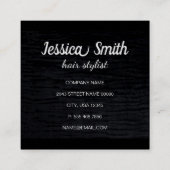 ビロードフェイクブラックプリントとモノグラム スクエア名刺 (裏面)