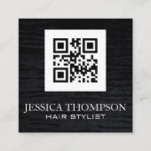 ビロードフェイクブラック | Qrコードテンプレート スクエア名刺 (正面)