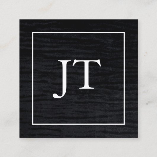 ビロードフェイク白黒モノグラ縁どム スクエア名刺 (正面)