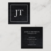 ビロードフェイク白黒モノグラ縁どム スクエア名刺 (正面/裏面)