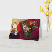 ビロード応答 カード (黄色い花)