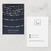 ビロード海軍の紐灯スタッドイヤリングディスプレイ  名刺 (正面/裏面)