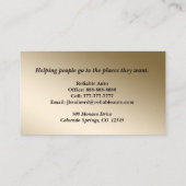 ビロード・チョコレート&金ゴールド自動ビジネスカード 名刺 (裏面)