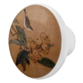 ビワの果実バージョン2のシルベレーエ鳥 セラミックノブ (右)