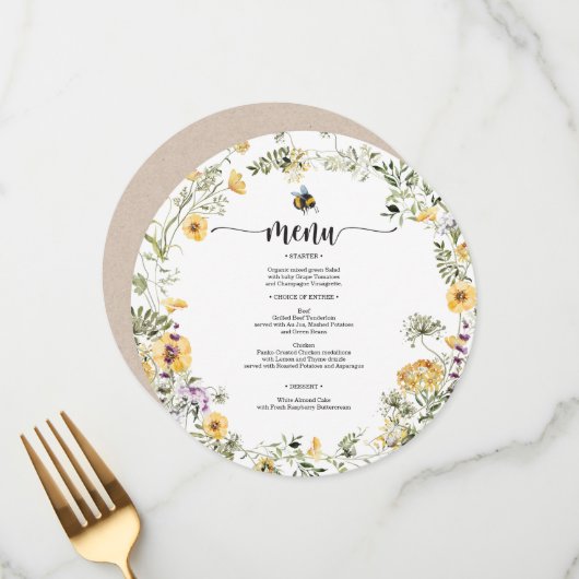 ビワイルドフラワーベビシャワーメニュー メニュー (正面/裏面インサイチュ)