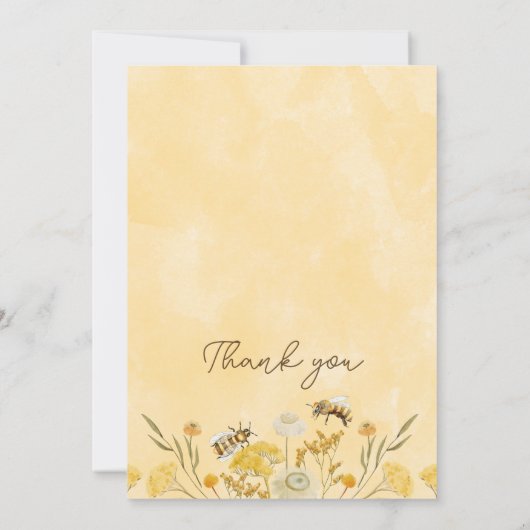 ビワイルドフラワーベビースシャワーサンキューカード 招待状 (裏面)