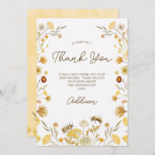 ビワイルドフラワーベビースシャワーサンキューカード 招待状 (正面/裏面)