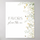 ビワイルドフラワー赤ちゃんシャワーの好意サイン ポスター (正面)