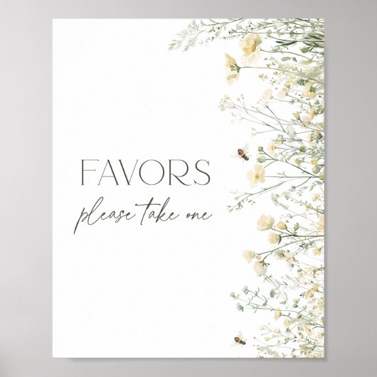 ビワイルドフラワー赤ちゃんシャワーの好意サイン ポスター (正面)