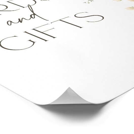 ビワイルドフラワー赤ちゃんシャワーカードとギフトサイン ポスター (角)