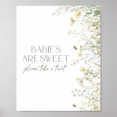 ビワイルドフラワー赤ちゃんシャワーベビーは甘いサイン ポスター (正面)