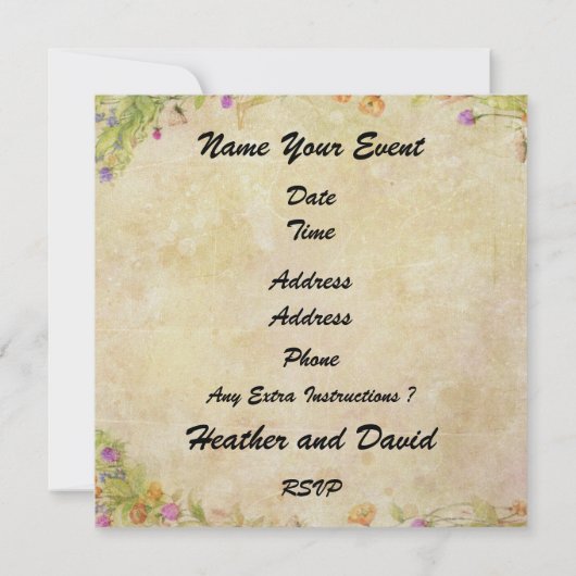 「ビンに入れた招待状」- ビーチパーティーの招待状 - SRF 招待状 (裏面)