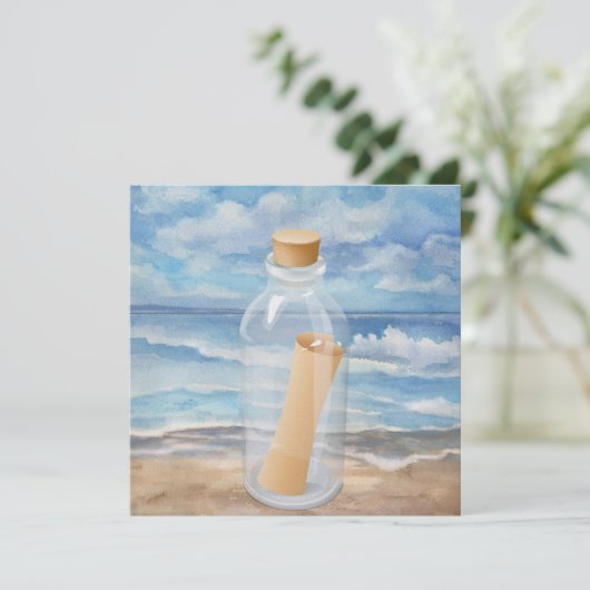 「ビンに入れた招待状」- ビーチパーティーの招待状 - SRF 招待状 (スタンド正面)