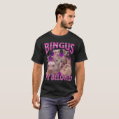 ビンガス大好きおもしろスフィンクス猫のミーム 偽物 フリ Tシャツ (正面フル)