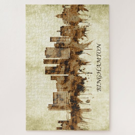 ビンガムトンニューヨークシティスケープ ジグソーパズル (縦)