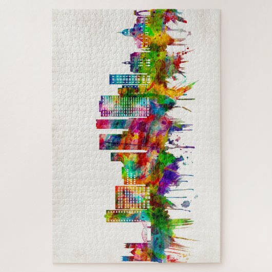 ビンガムトンニューヨークスカイライン ジグソーパズル (縦)