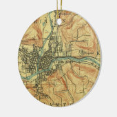 ビンガムトンNYヴィンテージマップ セラミックオーナメント (左)