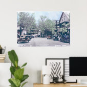 ビンガムメイン – 古い車とメイン通り ポスター (ホームオフィス)