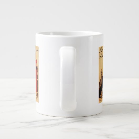 ビンガン·ミルク·ガールと猫 ジャンボコーヒーマグカップ (裏面)