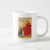 ビンガン·ミルク·ガールと猫 ジャンボコーヒーマグカップ (右)