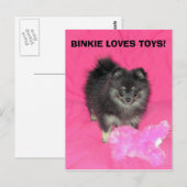 ビンキーはおもちゃが大好き！ ポストカード (正面/裏面)
