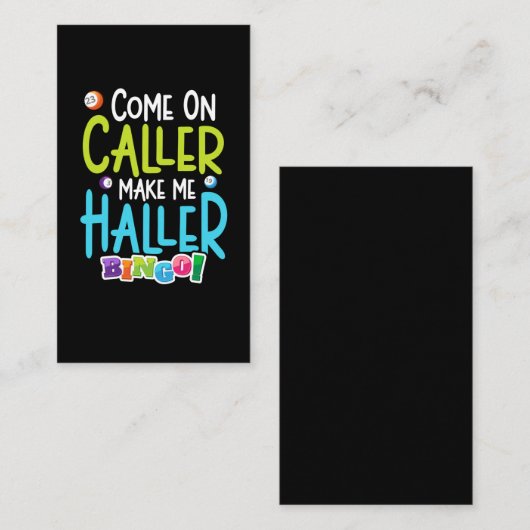 ビンゴおもしろいプレイヤーが私をホラーにする 名刺 (正面/裏面)