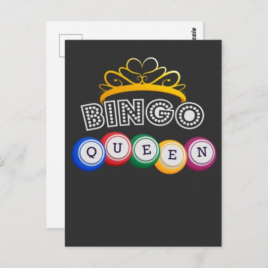 ビンゴおもしろいプレイヤークイーングラニーギャンブラーのユーモア ポストカード (正面/裏面)