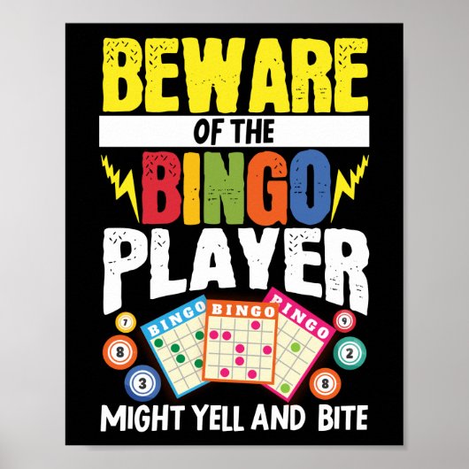 ビンゴおもしろいプレーヤーに注意:大声を出して ポスター (正面)