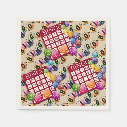 ビンゴおもしろい スタンダードカクテルナプキン (正面)