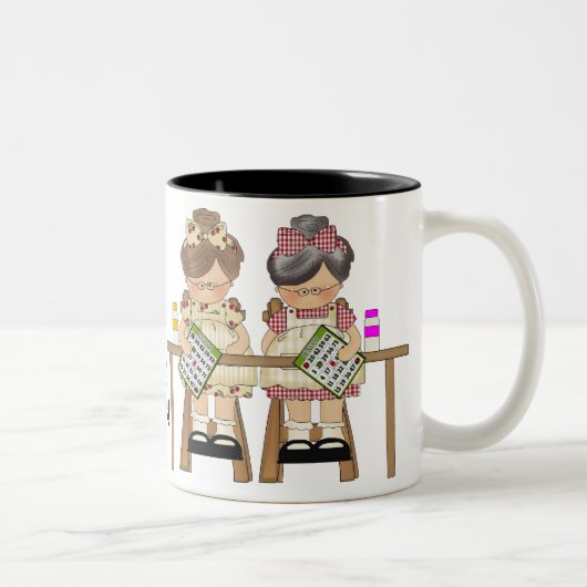 ビンゴが私を夢中にさせる ツートーンマグカップ (右)