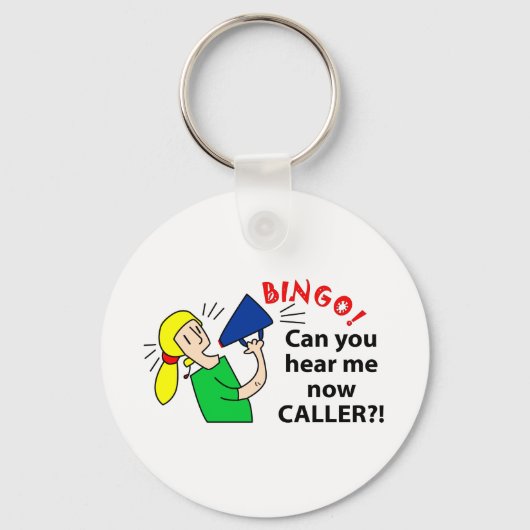 ビンゴの呼び出し元を聞こえるか? キーホルダー (正面)