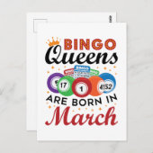 ビンゴの女王は3月に生まれる ポストカード (正面/裏面)