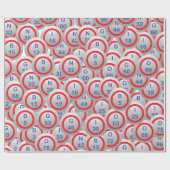 ビンゴの球の任意上敷 ラッピングペーパー (フラット)