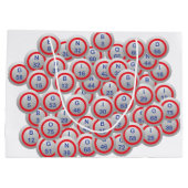 ビンゴの球の幸運な勝者の数々のなイメージのビンゴ ラージペーパーバッグ (裏面)