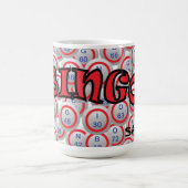 ビンゴの球上のビンゴ"名前" コーヒーマグカップ (中央)