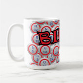 ビンゴの球上のビンゴ"名前" コーヒーマグカップ (左)