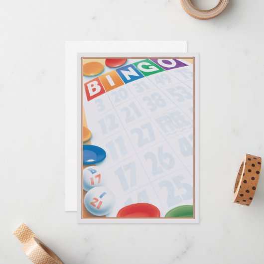 ビンゴの© ノートカード (正面/裏面インサイチュ)