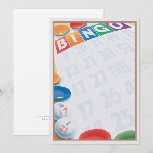 ビンゴの© ノートカード (正面/裏面)