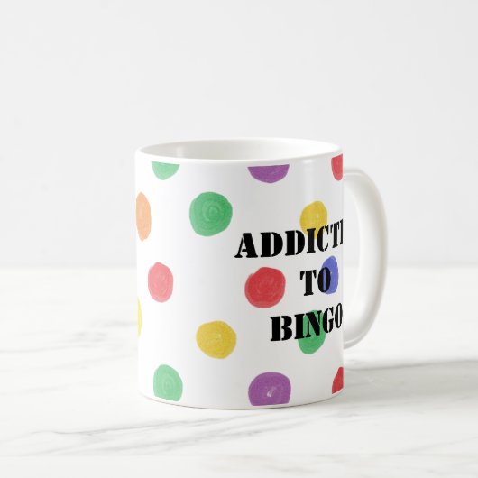 ビンゴのDabberのおもしろマグカップへのパーソナライズな常習している コーヒーマグカップ (正面右)