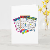 ビンゴは挨拶状を梳きます カード (黄色い花)