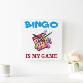ビンゴは私のゲームです スクエア壁時計 (ホーム)