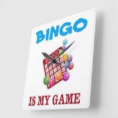 ビンゴは私のゲームです スクエア壁時計 (傾斜)