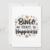 ビンゴは私のチケットと幸福ビンゴおもしろいゲーム サンキューカード (正面)