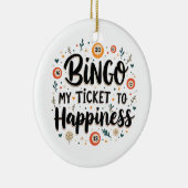 ビンゴは私のチケットと幸福ビンゴおもしろいゲーム セラミックオーナメント (右)