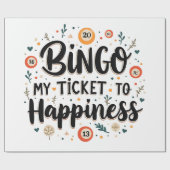 ビンゴは私のチケットと幸福ビンゴおもしろいゲーム ラッピングペーパー (フラット)