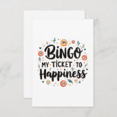 ビンゴは私のチケットと幸福ビンゴおもしろいゲーム 出欠カード (正面/裏面)