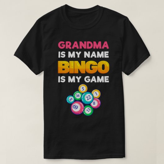 ビンゴは私のビンゴおもしろい祖母プレーヤーの女性モザである Tシャツ (デザイン正面)