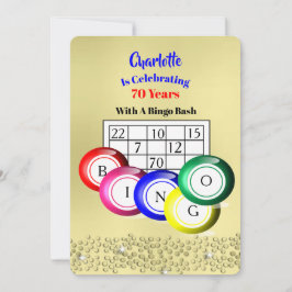 ビンゴをテーマにしたパーティーおもしろいカラフル招待状 招待状