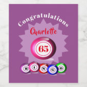 ビンゴをテーマにした誕生日パーティパーソナライズされたー ワインラベル (シングルラベル)