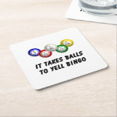 ビンゴを叫ぶにはボールが必要 スクエアペーパーコースター (アングル)